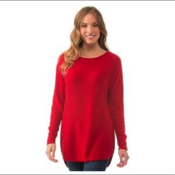 EUC Plus Size MICHAEL by Michael Kors Red Sweater with Gold Zip Detail – Size 1X - Picture 1 of 16